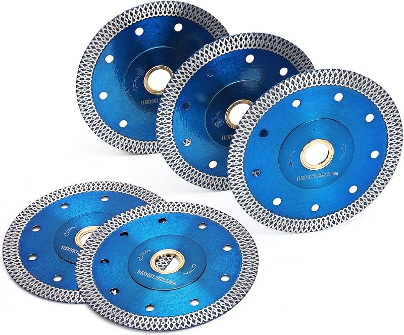 5 Pzas Hoja Sierra Diamante 4.5" para Corte Azulejos