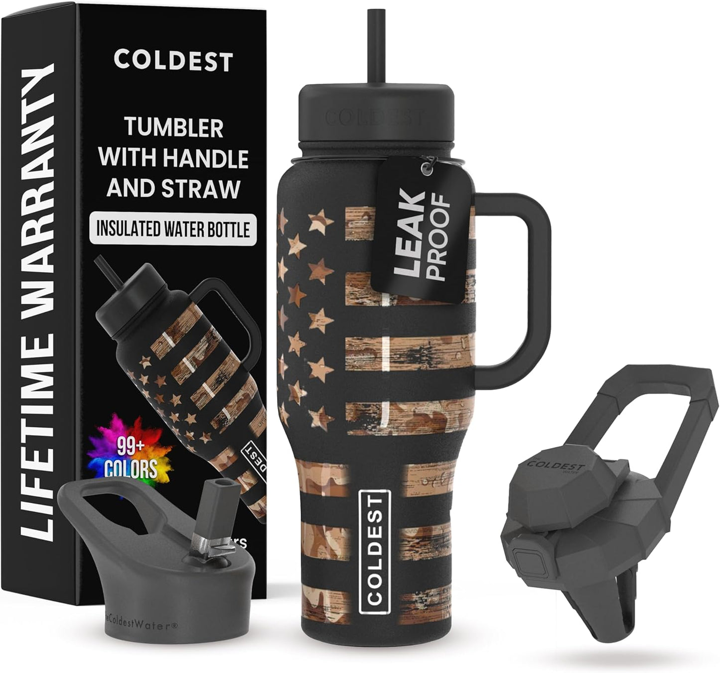 Vaso acero inox térmico con popote 36oz camuflaje