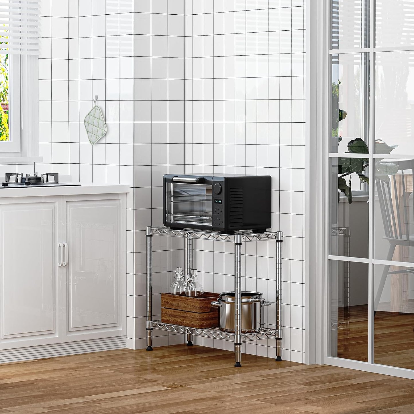 Estante alambre 2 niveles 220lb para hogar baño cocina