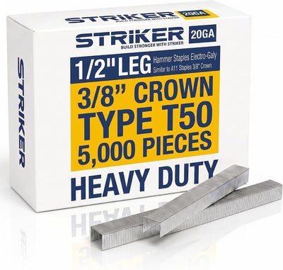 Grapas T50 galvanizadas 1/2 pulg 20 de 3/8 pulg para tapicería