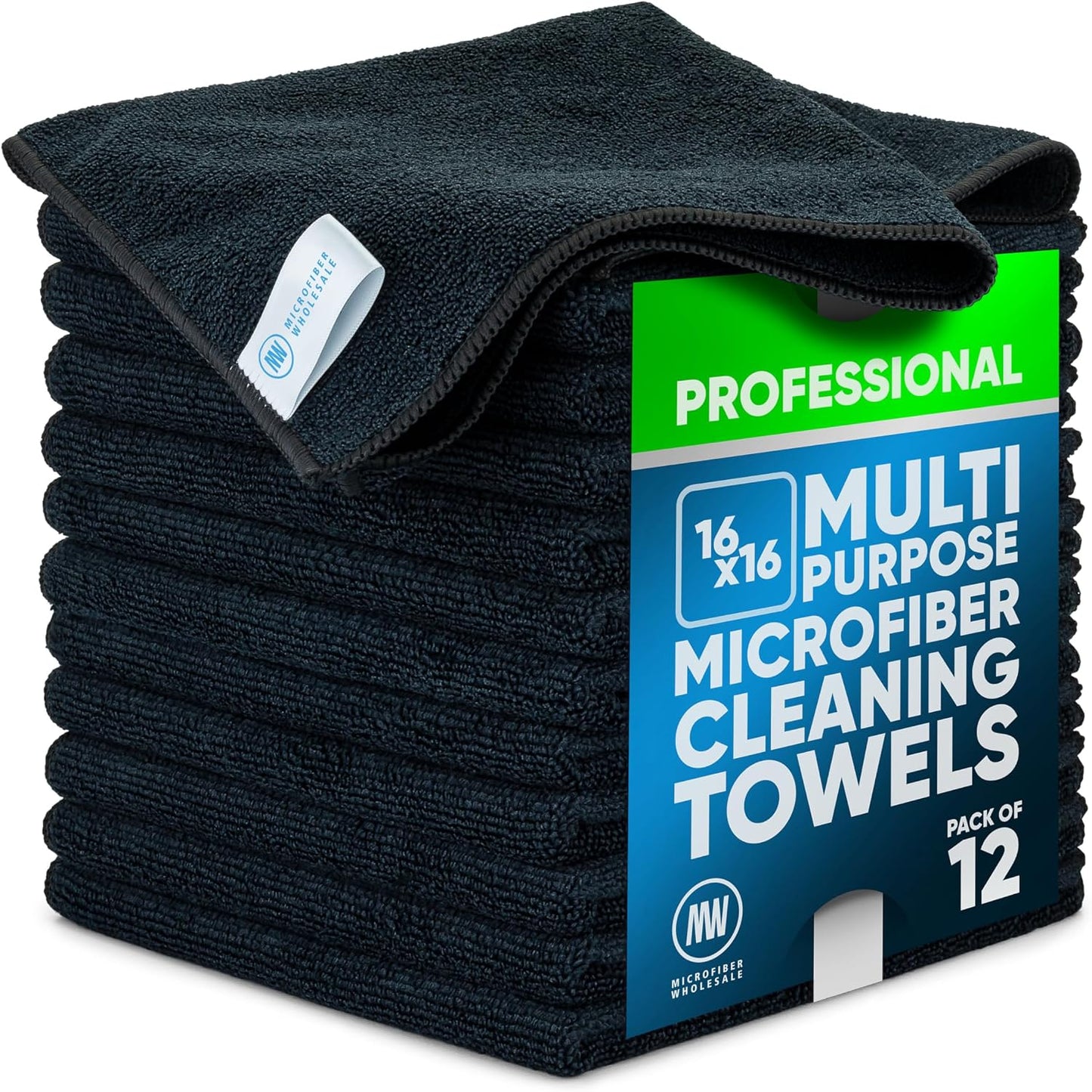 Toalla Buff Pro Microfibra 12 Pzas 16x16pulg Limpia y Pule