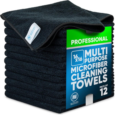 Toalla Buff Pro Microfibra 12 Pzas 16x16pulg Limpia y Pule