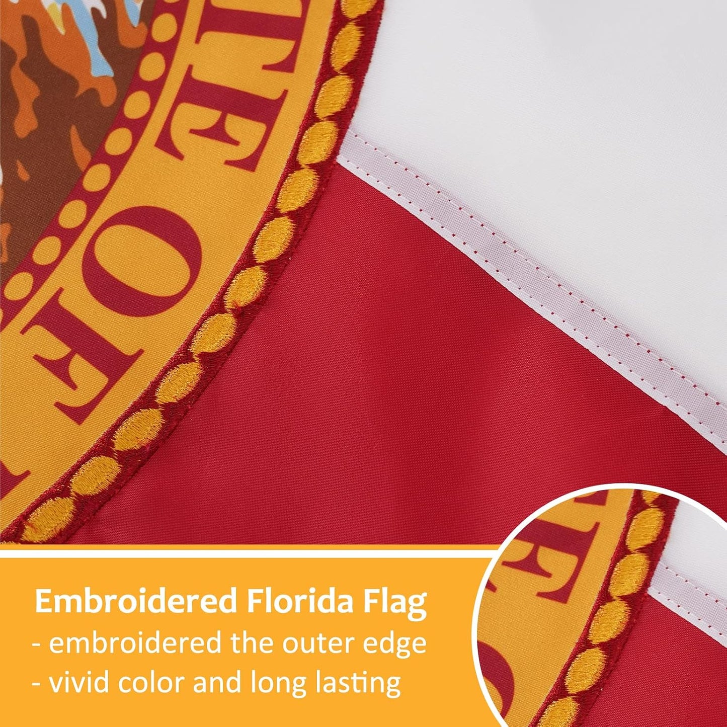 Bandera Florida 4x6ft color vivo con ojales latón