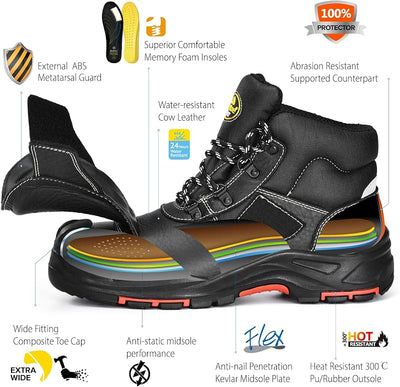 Botas soldadura seguridad punta compuesta resistentes 572°F