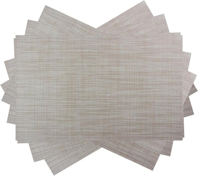 Set 6 manteles PVC beige lavables fáciles de limpiar