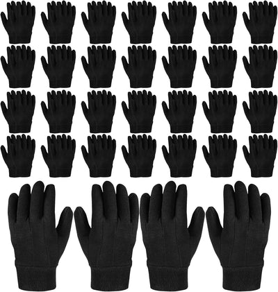 30 Pzas Guantes Trabajo Algodón Negro Invierno