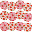 12 Faroles Colgantes Fresas Rojas y Rosadas 10pulg