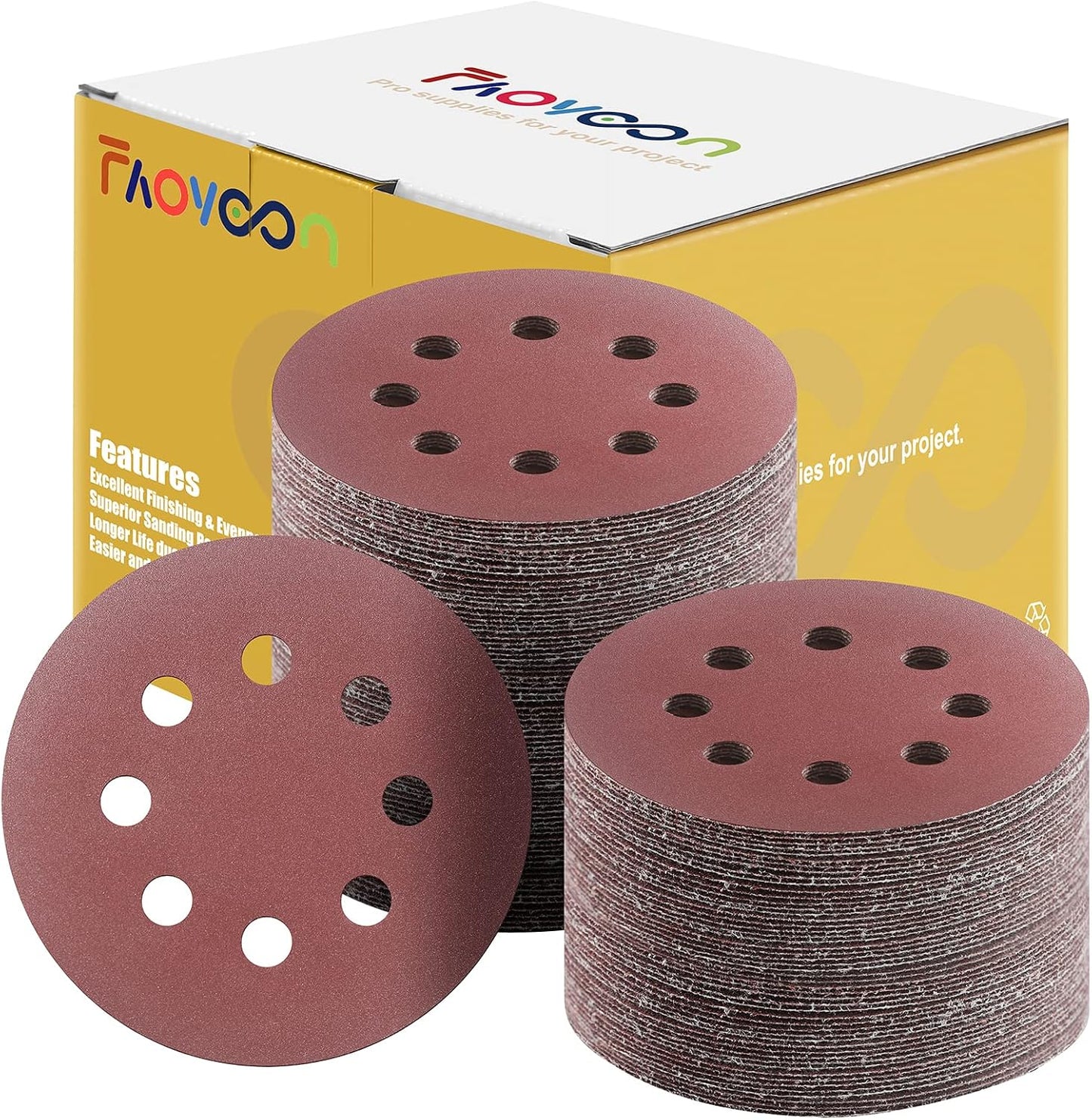 Papel lija grano 320 disco 5pulg 100uds