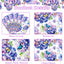 Caminos de mesa de plástico con hortensias moradas 14 x 108 pulgadas
