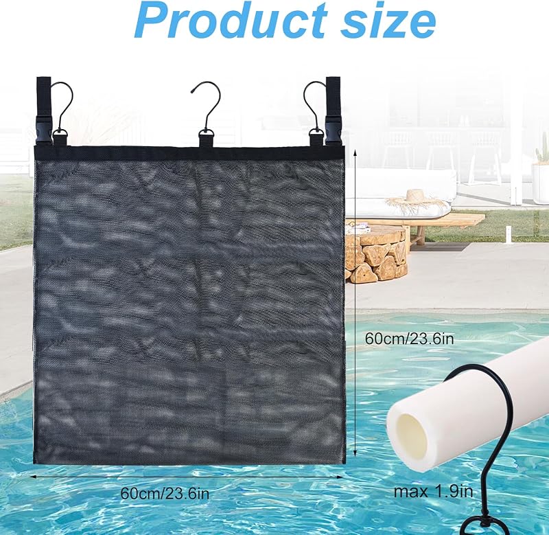 2 Pzas Bolsa Malla Almacenamiento Piscina 23.6x23.6pulg
