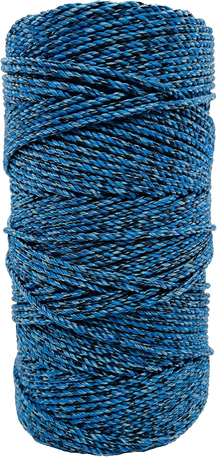 Cordel rosario trenzado 3 hebras azul bendito