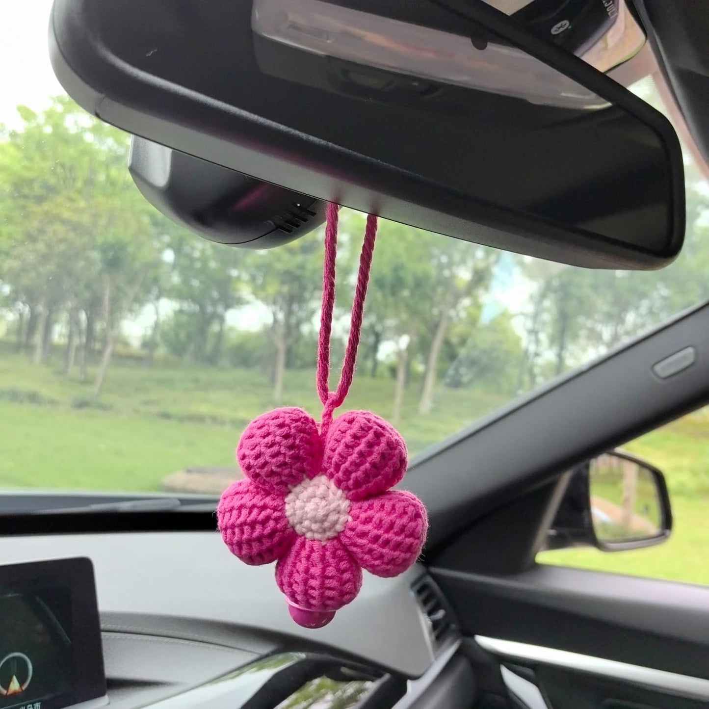 Accesorios espejo retrovisor decoración automóvil rosa