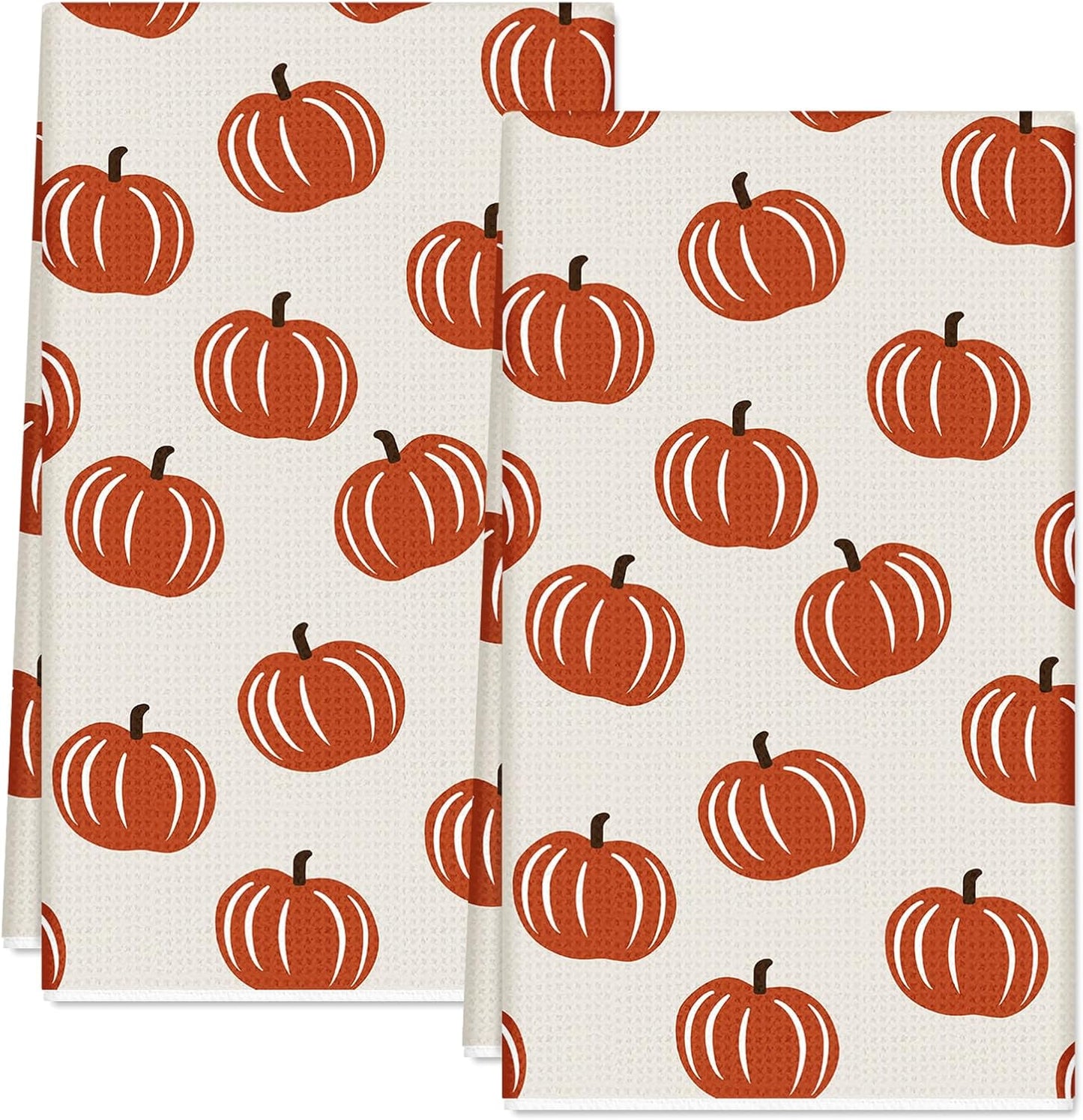 2 Pzas Paños Rústicos Otoño 18x28pulg Calabaza Secado a Mano