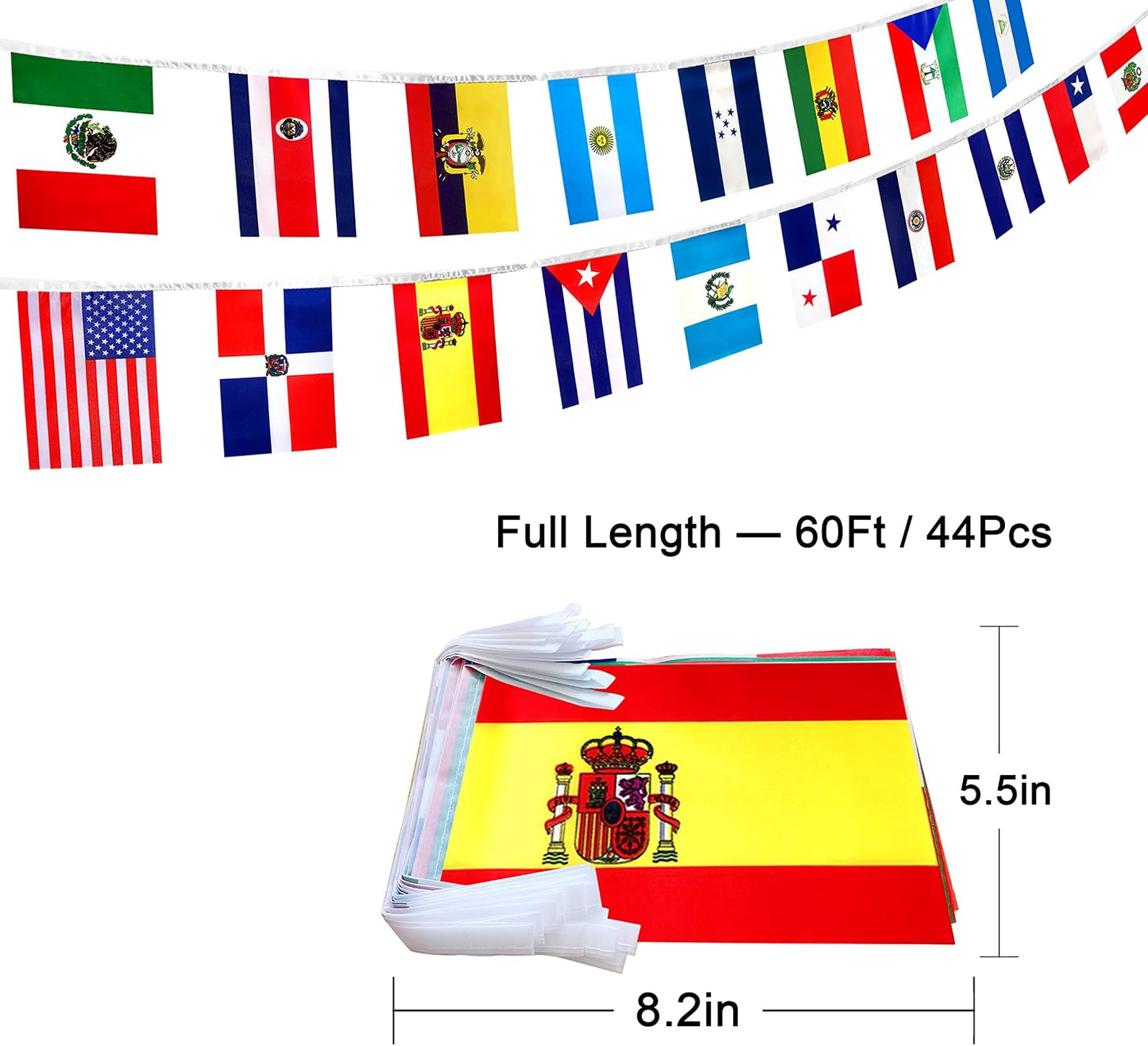 Set 22 Banderas Países Hispanohablantes 60ft