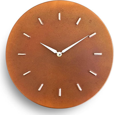 Reloj pared 12pulg diseño oxidado cobre rústico sin tictac