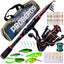 Combo caña fibra carbono 6.9ft carrete spinning