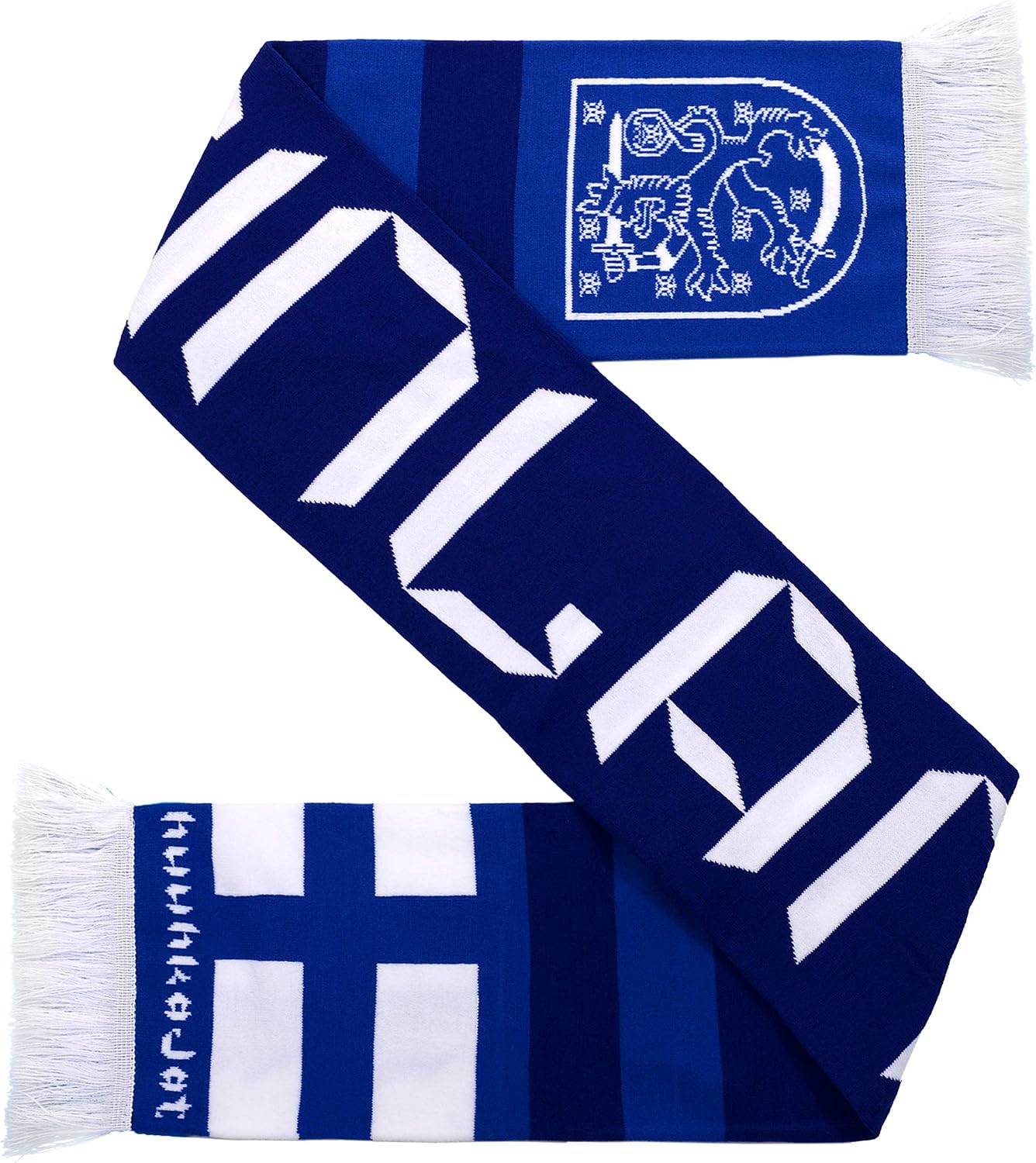 Bufanda punto HD fútbol Finlandia blanco azul
