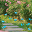 Set 10 estacas mariposas azules impermeables jardín