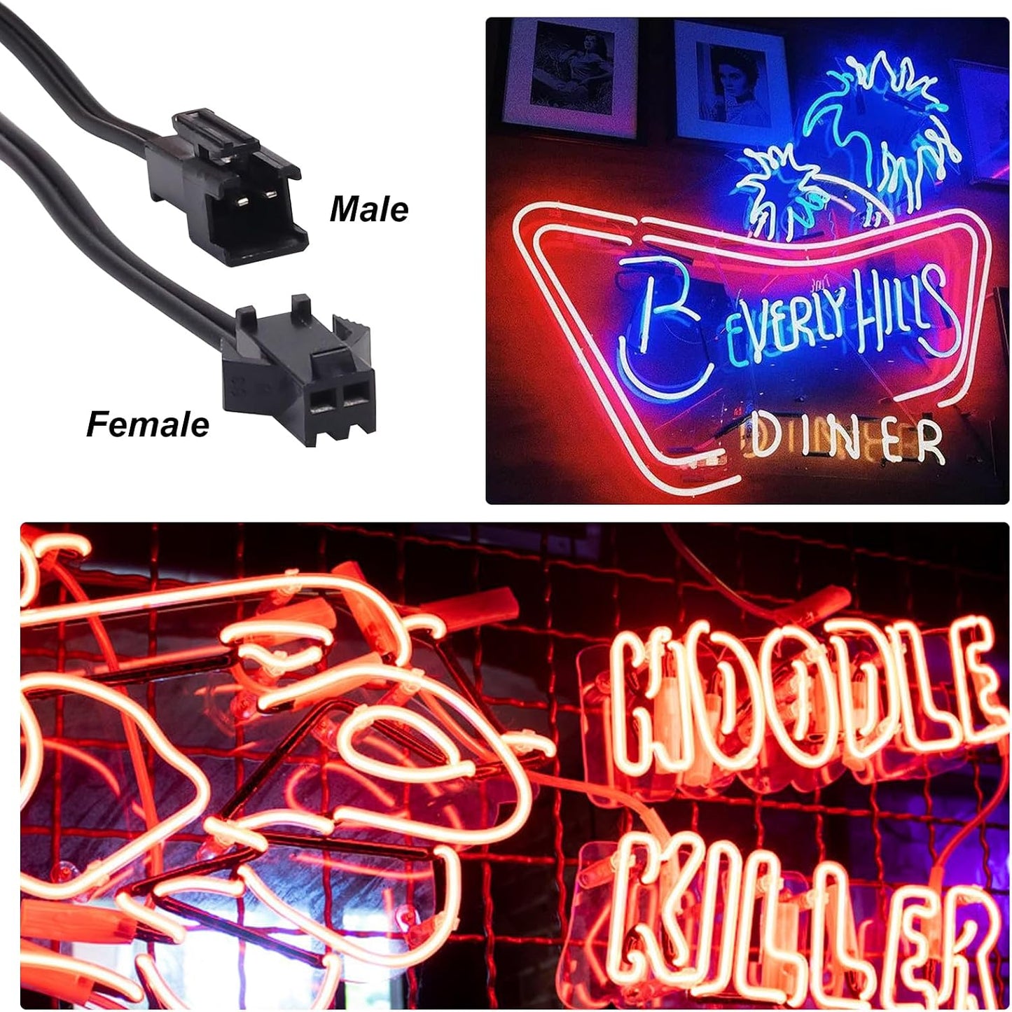 Cable extensión EL macho a hembra 3.3pies para tira LED