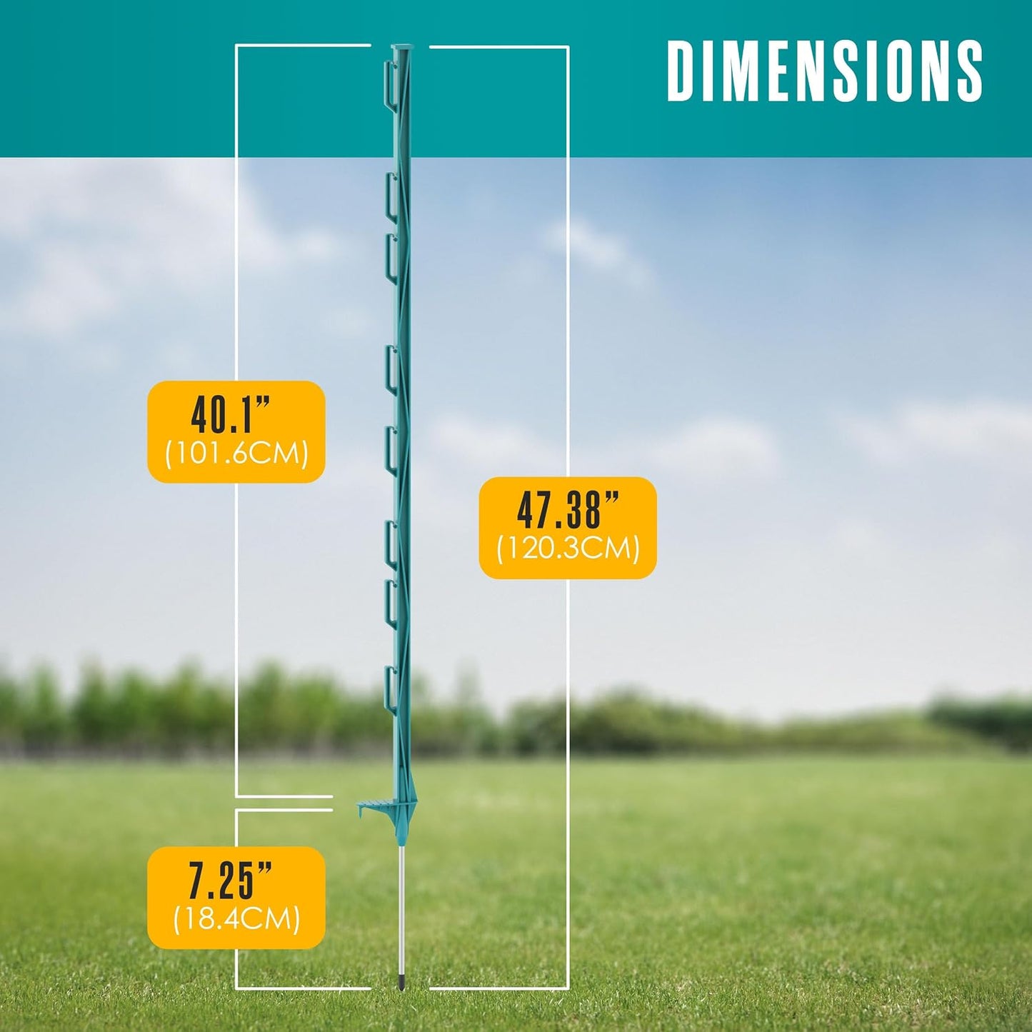 Postes valla eléctrica 4ft fibra vidrio plástico verde