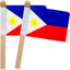 Banderas mano Filipinas 5x8pulg pack 12