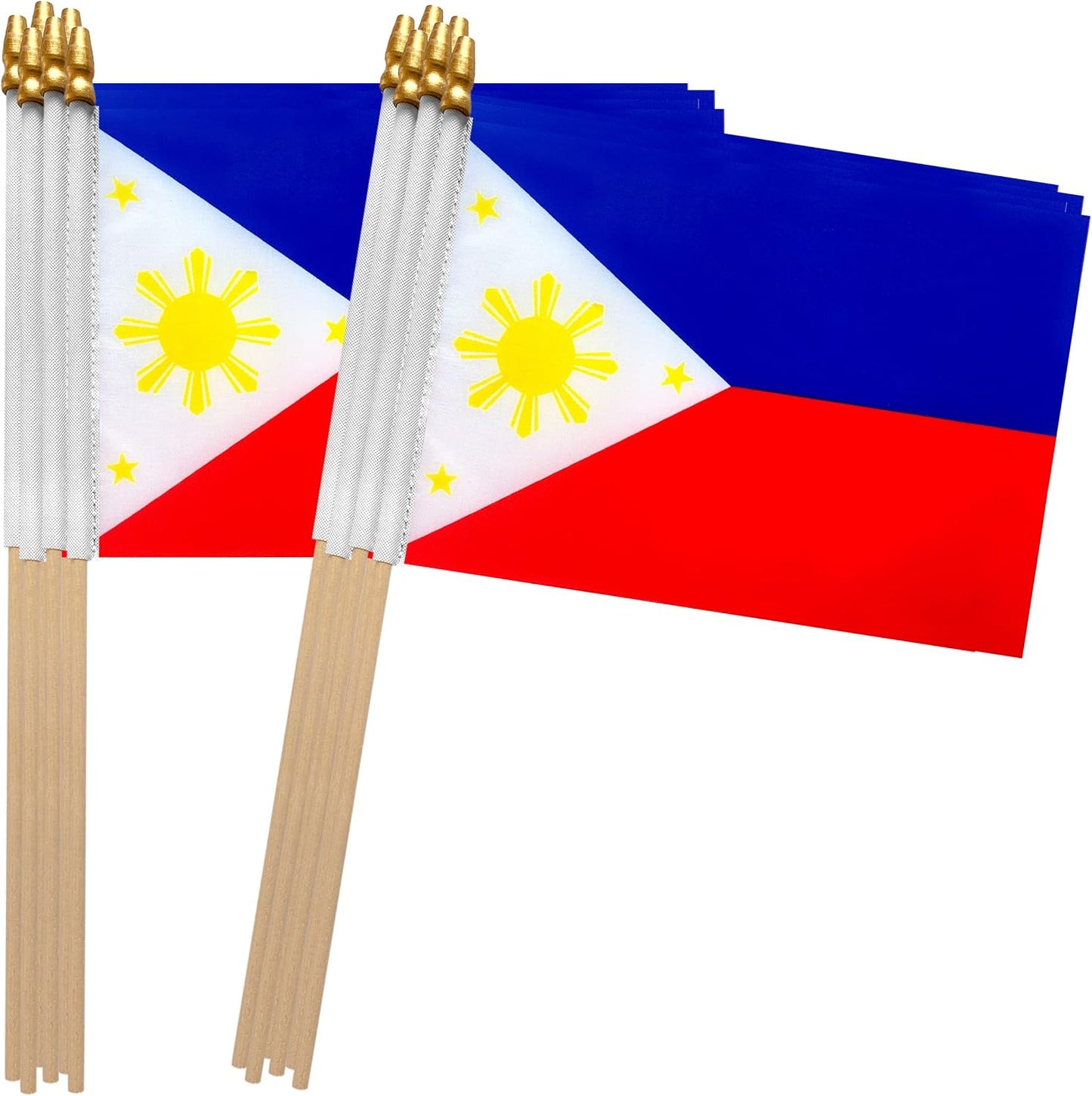 Banderas mano Filipinas 5x8pulg pack 12