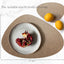 Set 4 Manteles Cuero Sintético con Posavasos Ovalados Marrón