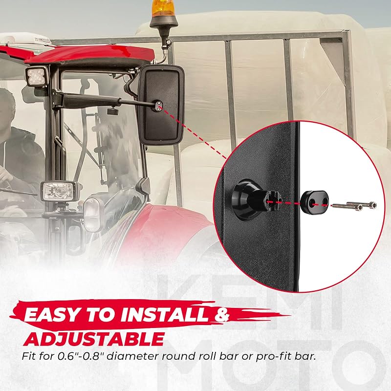 Espejo tractor compat. John Deere Case IH 7.9x13pulg