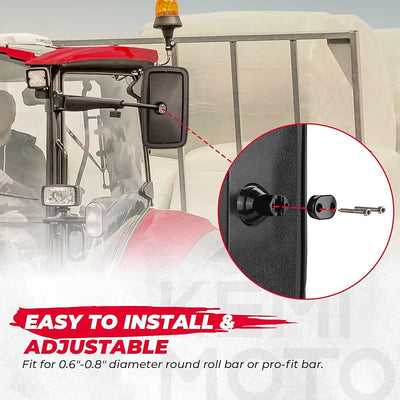 Espejo tractor compat. John Deere Case IH 7.9x13pulg