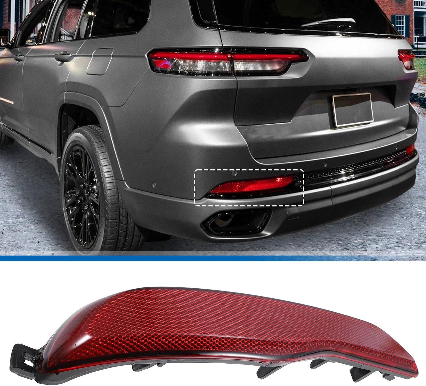 Parachoques trasero Jeep Cherokee con reflector luz