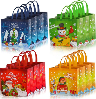 12 bolsas regalo navidad reutilizables gran tamaño con asa