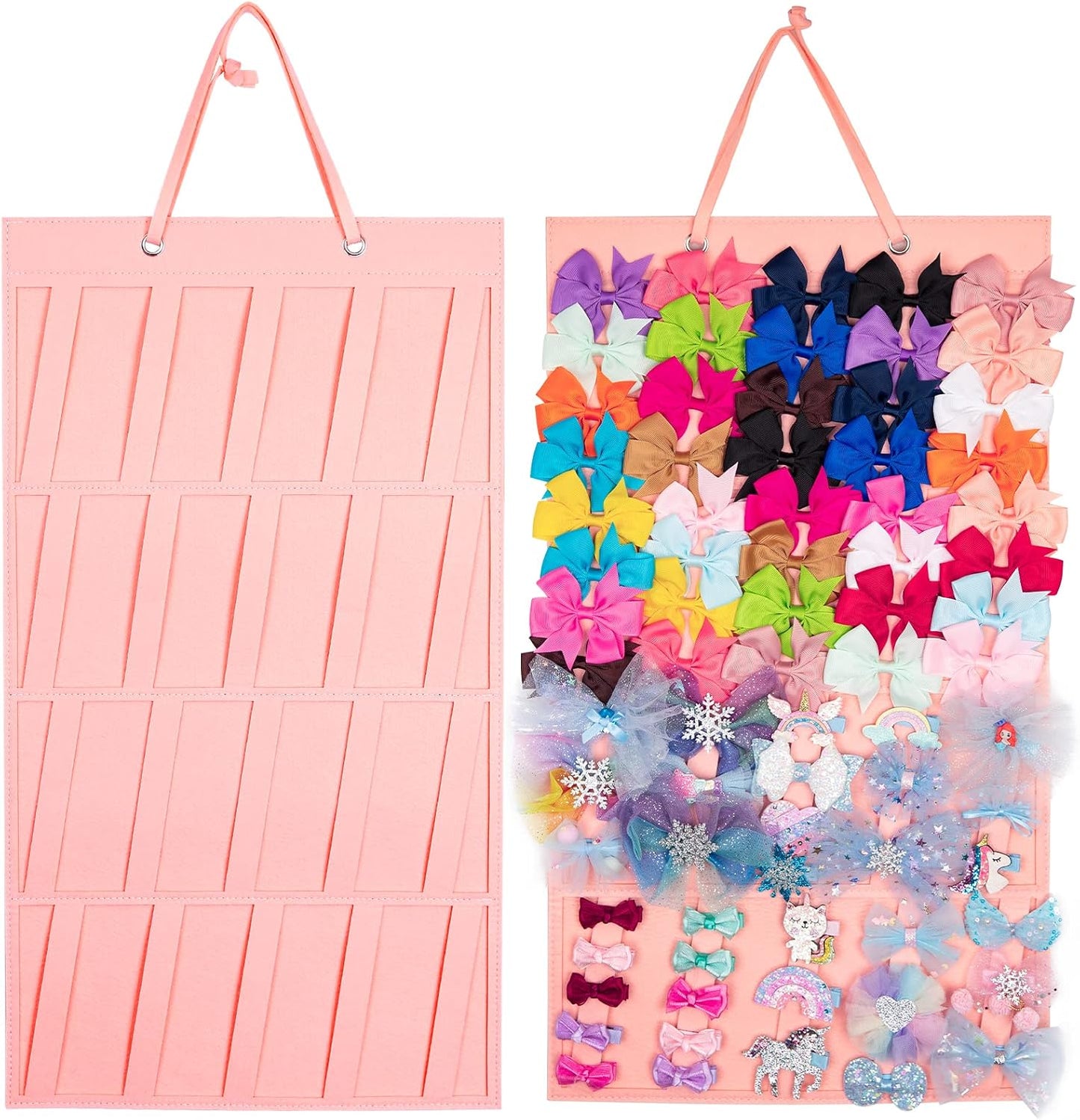 Soporte lazo para niñas 4 capas fieltro rosa-B