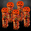 Faroles papel calabaza naranja y negro para fiestas 5uds