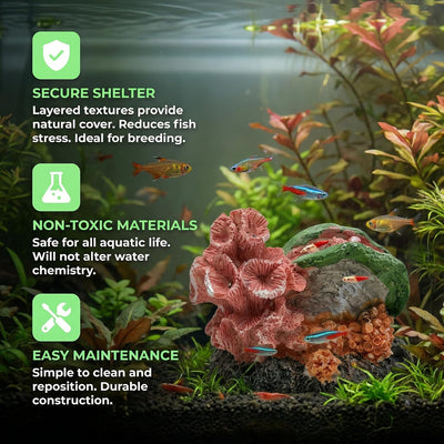Decoración acuario resina coral para peces betta