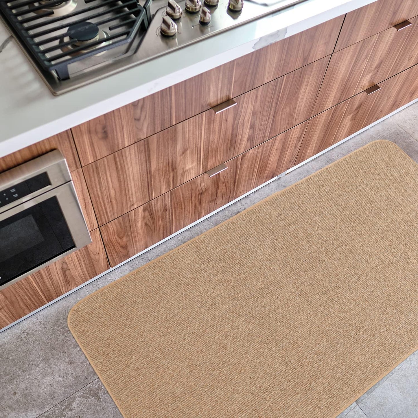Alfombra antiderrap interior beige guijarro 2x3ft