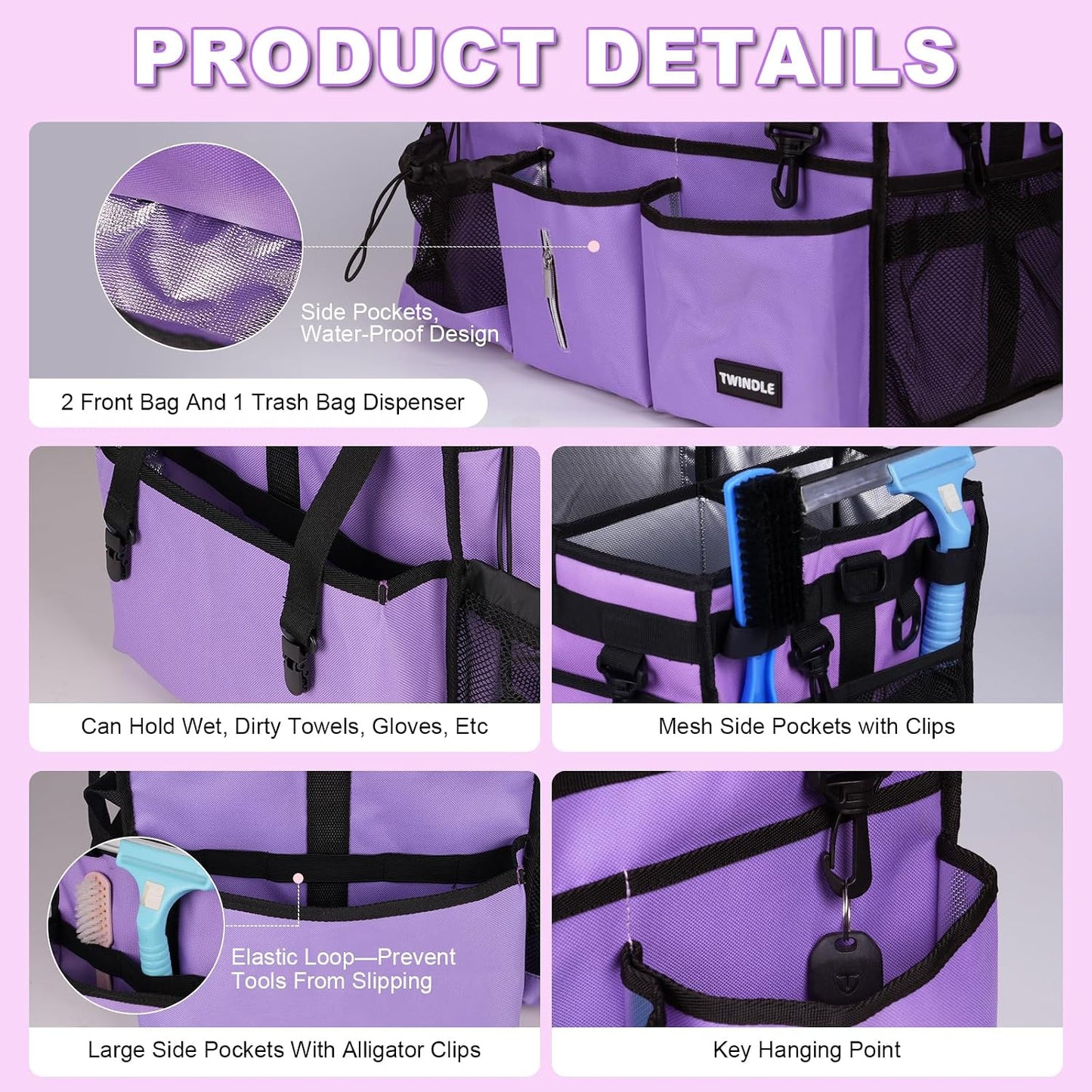 Bolsa limpieza extra grande con divisor y correa ajustable
