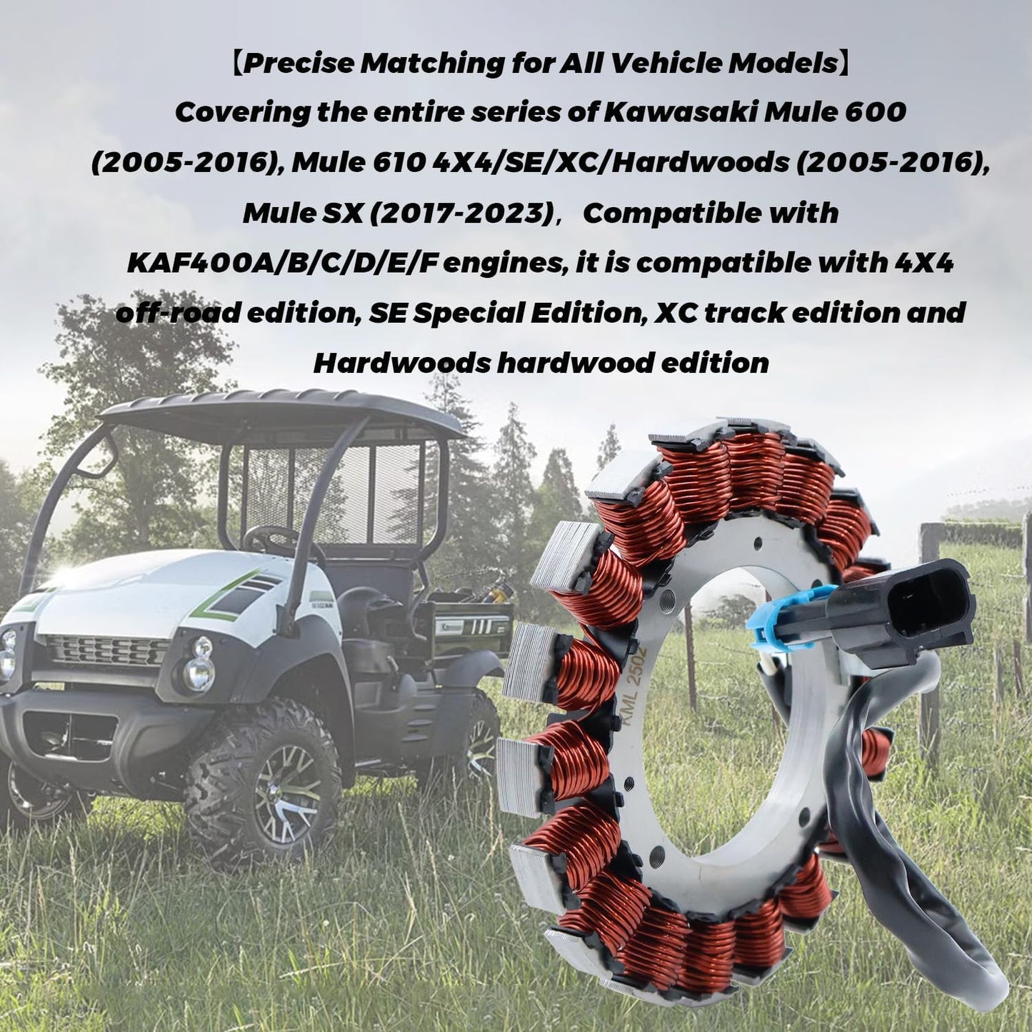Bobina magneto estator comp KAWASAKI MULE 600/610 KAF400 4X4