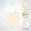 Bolsas lona 15x16pulg 100% algodón reutilizables con asas