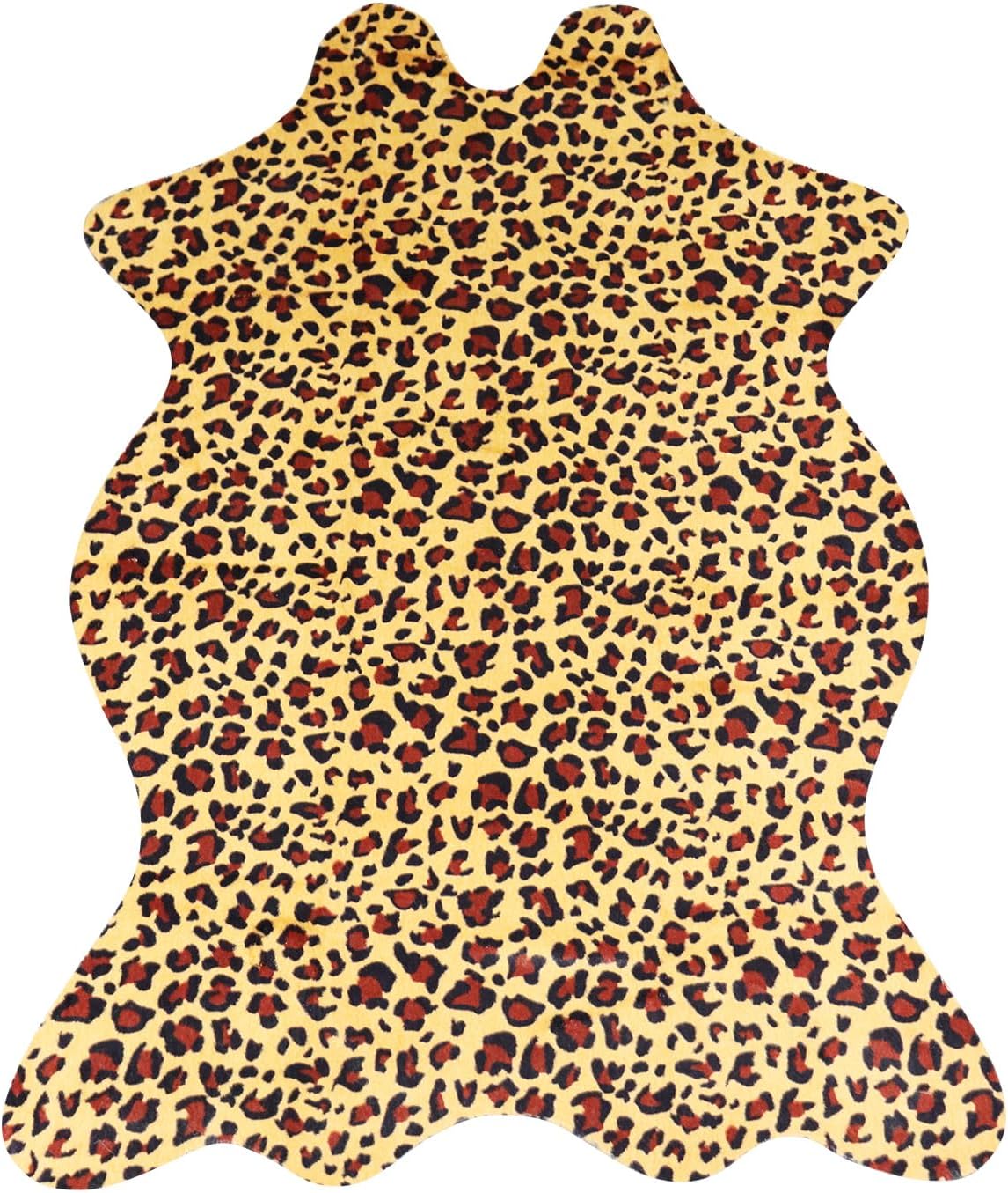 Alfombra estampado leopardo 3.6x2.5ft antideslizante marrón