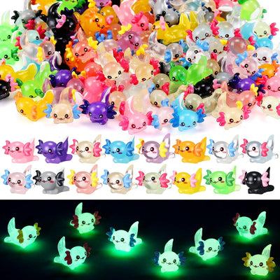 48 figuras ajolote resina 16 colores 3 pzas por color acuario
