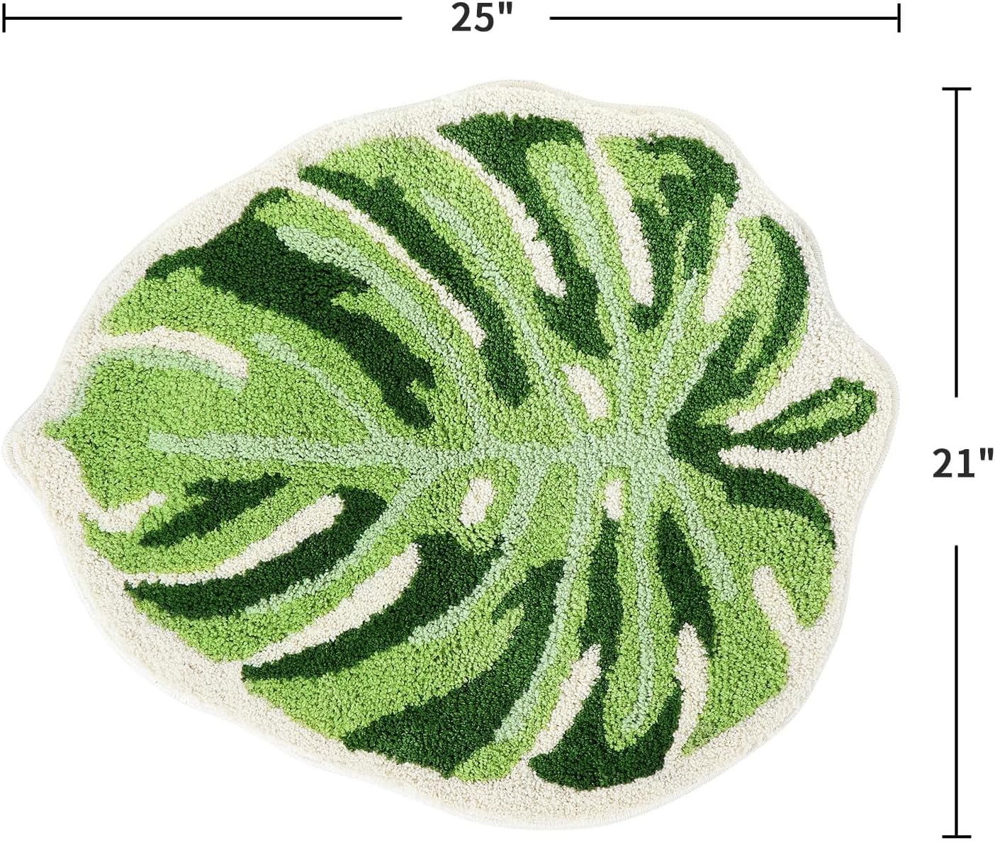 Alfombra baño forma monstera antideslizante suave absorbente