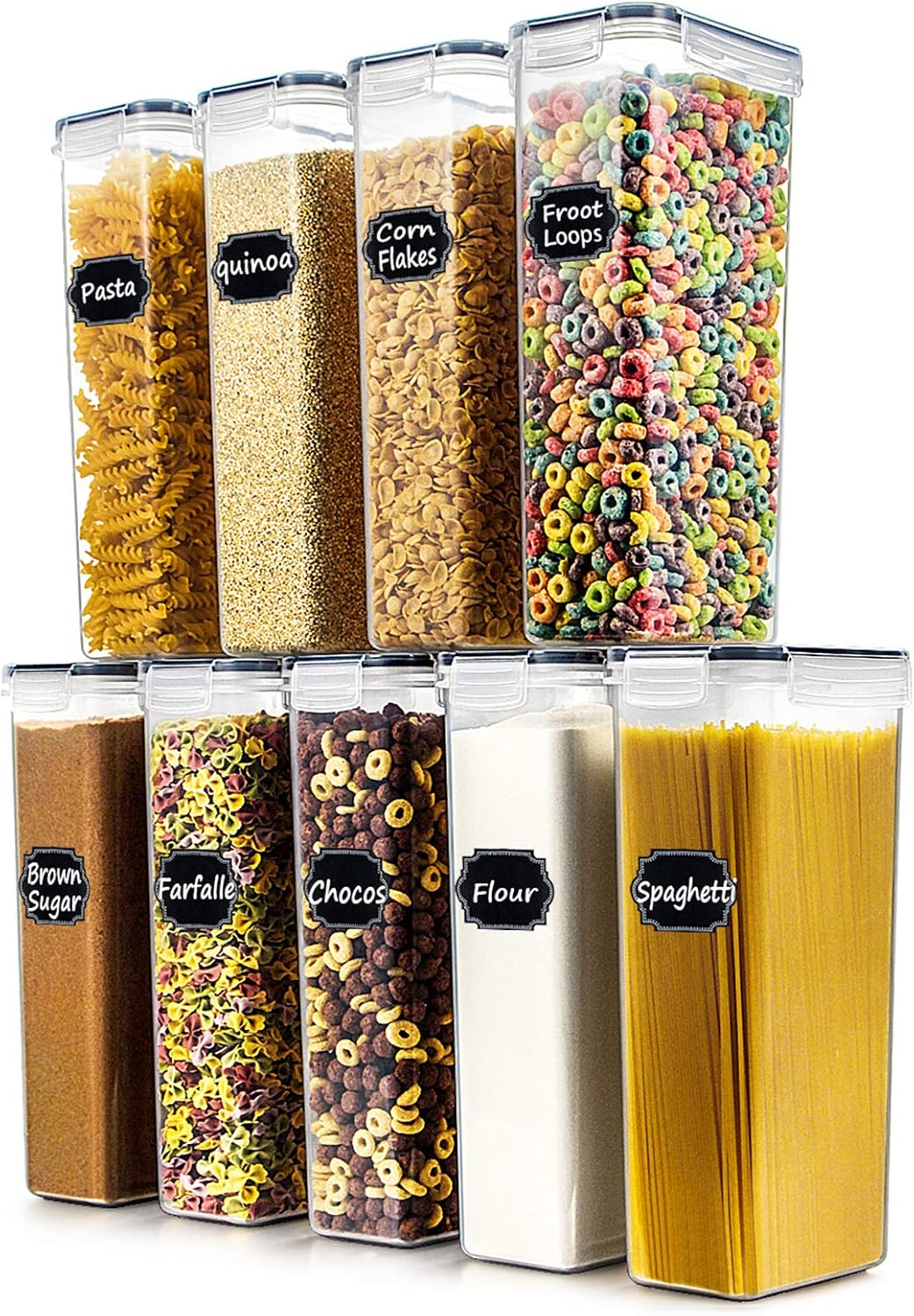 Set 9 Recipientes Alimentos 2.8L para Cereales y Secos