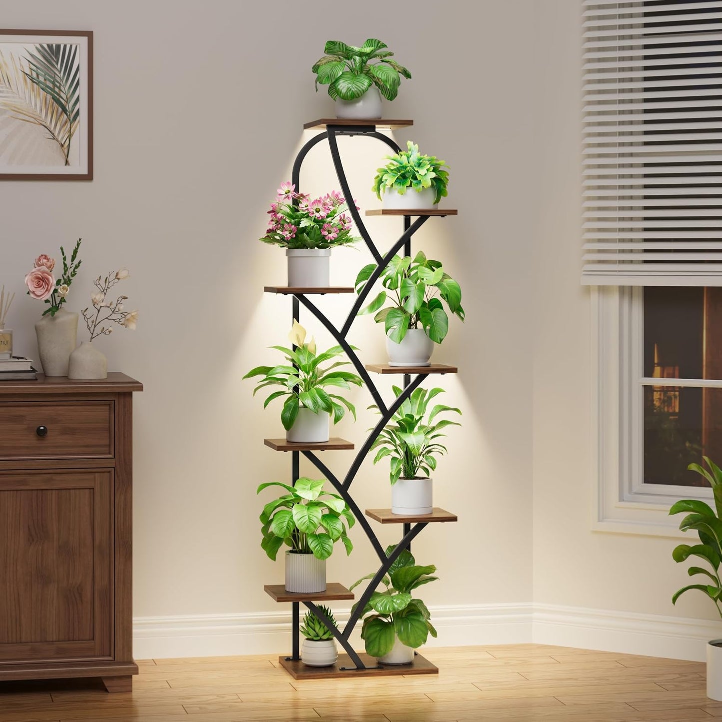 Soporte flores 8 niveles 51pulg iluminado interiores