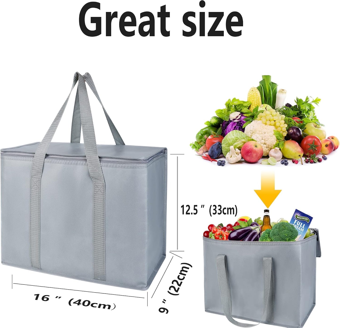 Bolsa refrigeradora aislada maletero 4 pzas XL gris