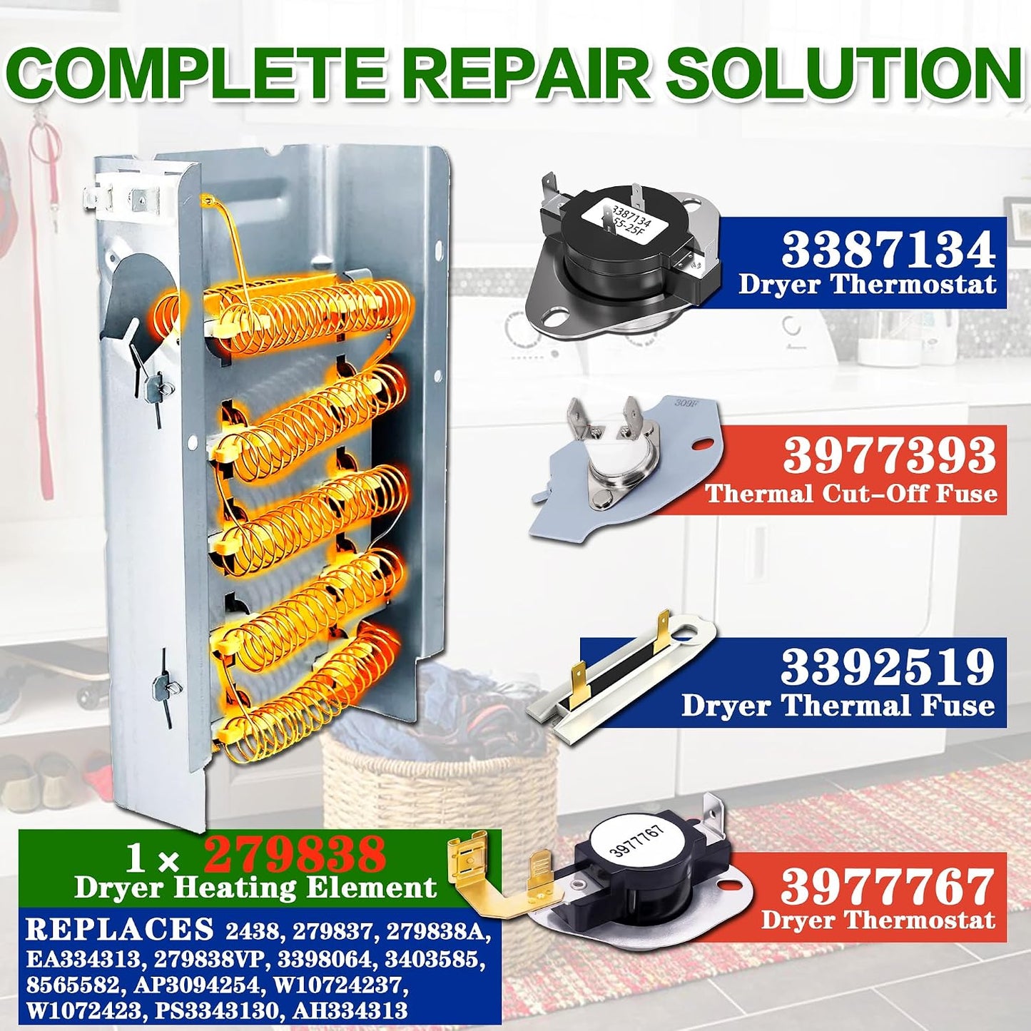 Kit calentador secadora compat. Whirlpool ler4634pt1