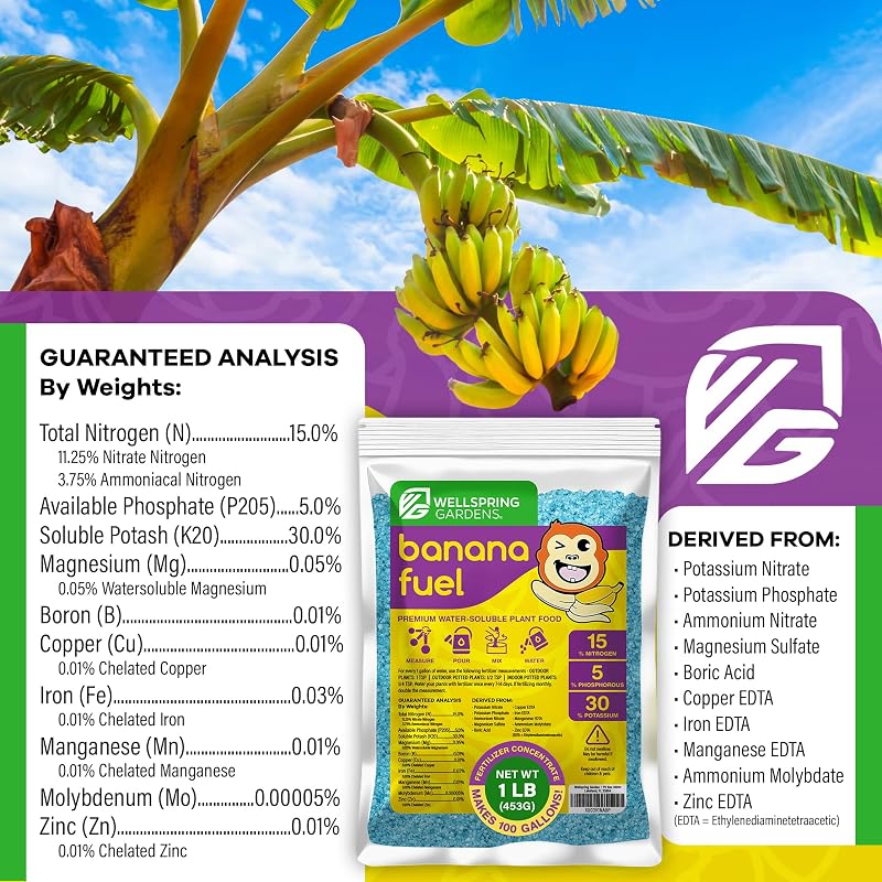 Fertilizante para plátano soluble en agua 15-5-30
