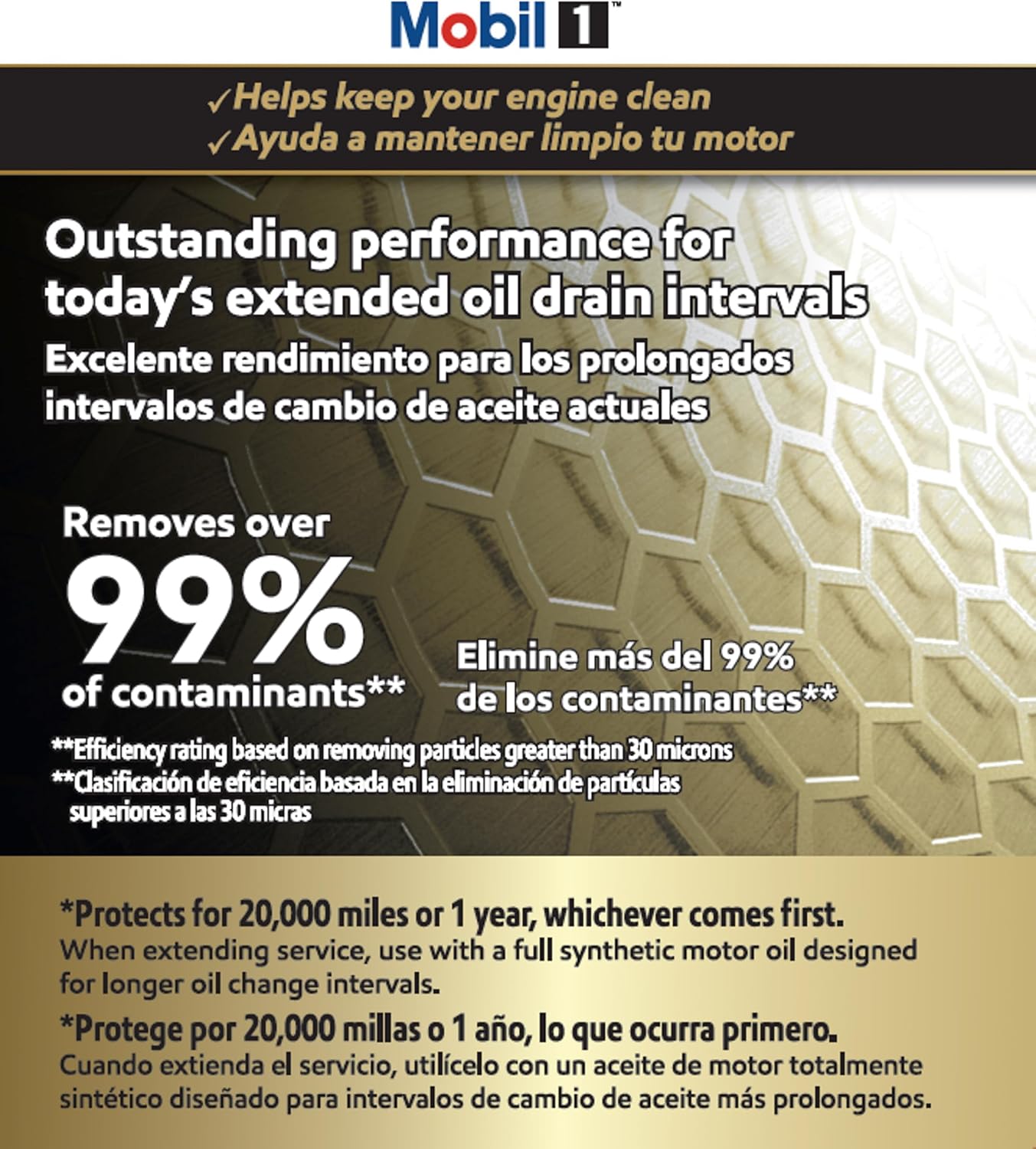 Filtro aceite M1-114A rendimiento extendido