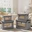 Cajas tela con tapas 15x9.8" gris set 5