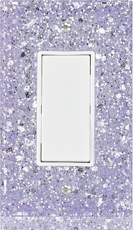Cubierta interruptor luz morada para baño niña 5.10x3.15pulg