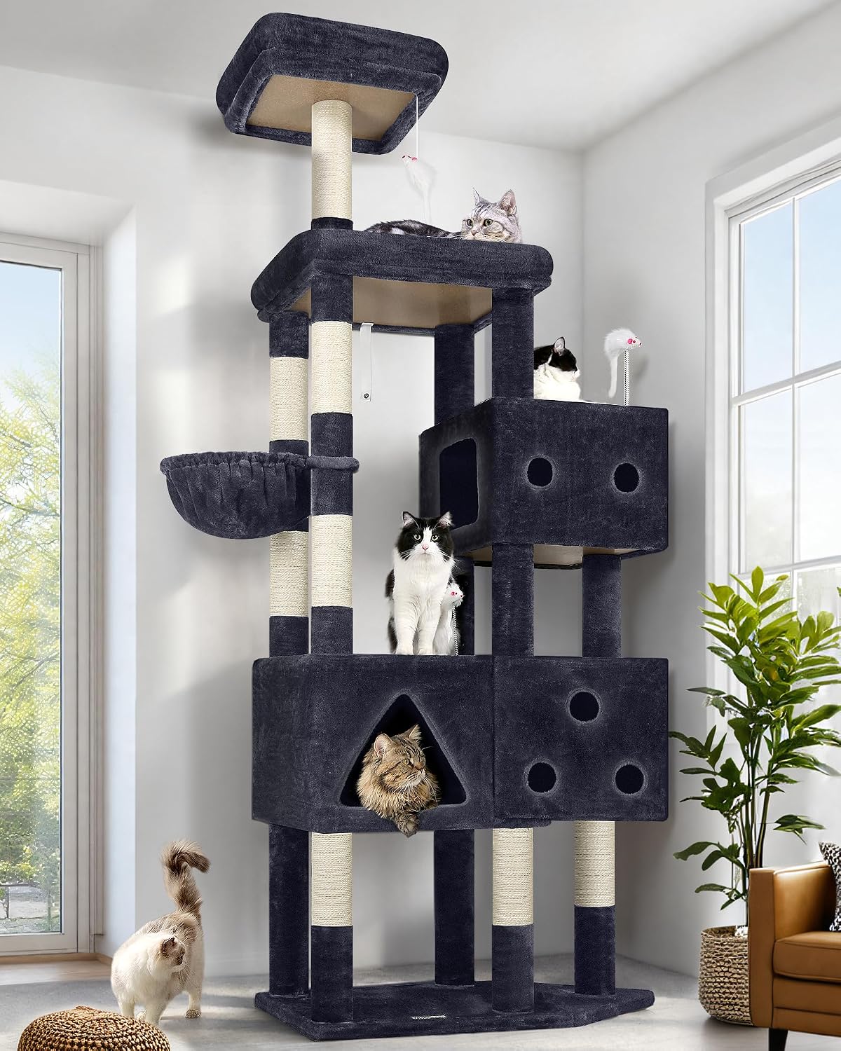 Torre gatos xxl 81pulg alta resistencia 3
